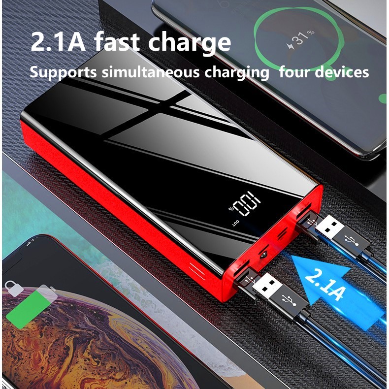 Small gift 】100% 100000mah powerbank original 30W Fast charge 4 USB for ...