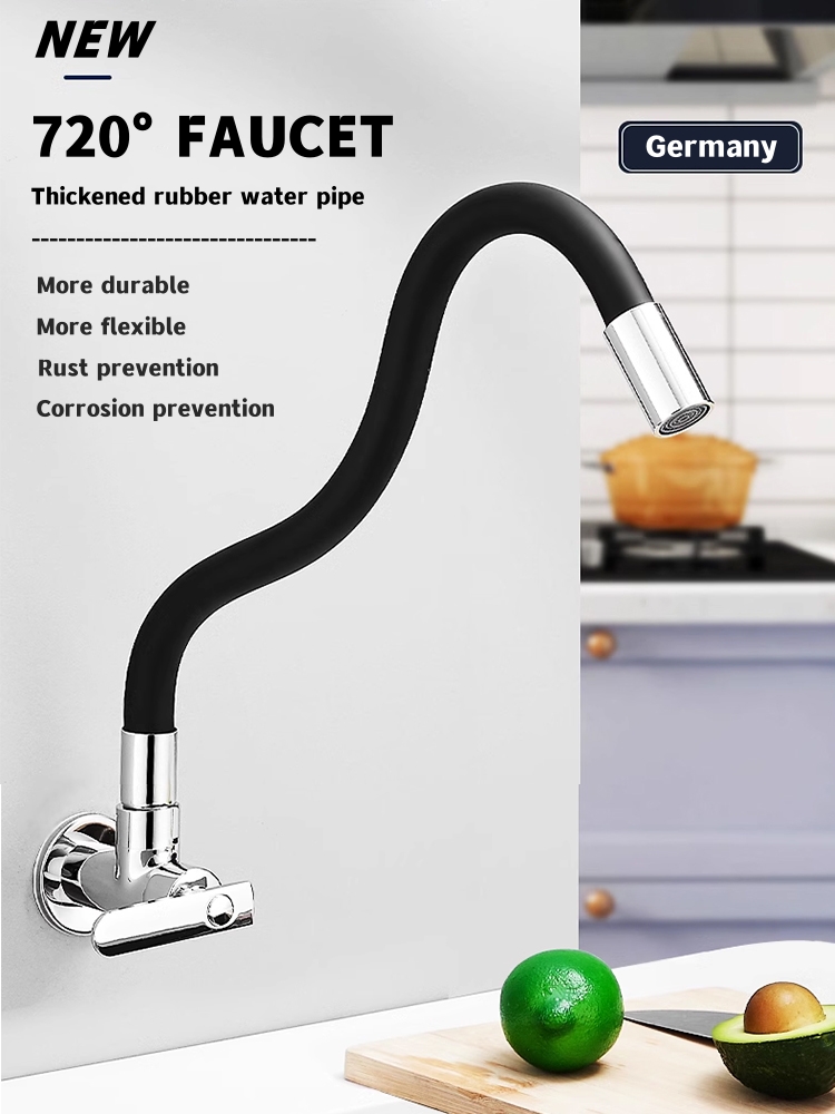 Kitchen Faucet 304 Stainless Steel Universal Single Cold Rotating