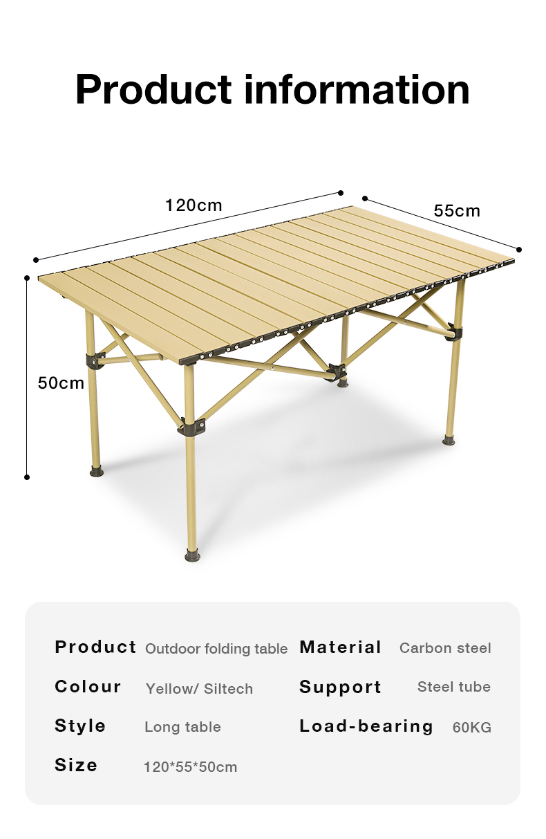 Roll-shaped Alloy Material Portable Folding Table Outdoor Folding Table ...