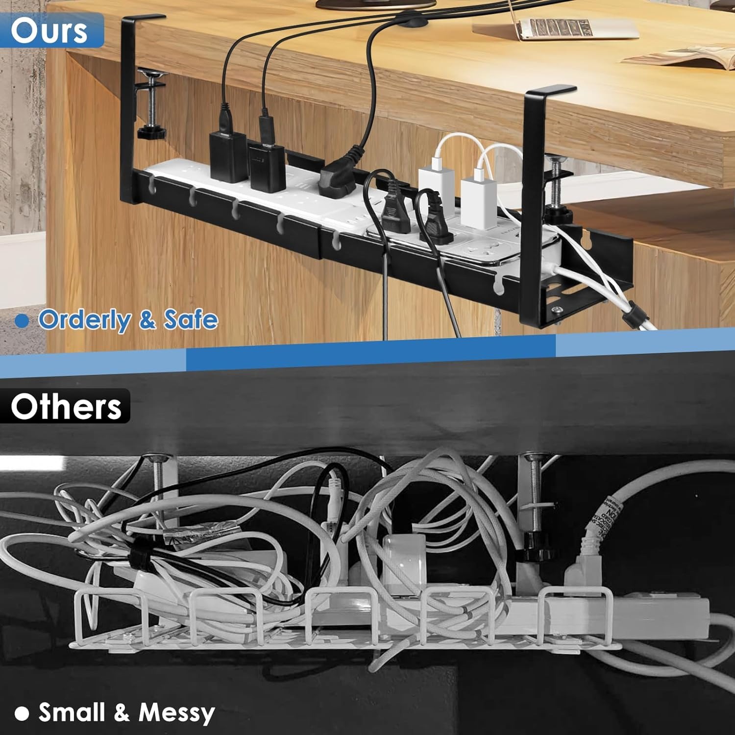 Extendable Under Desk Cable Management Wire Organizer Tray Storage Tray ...
