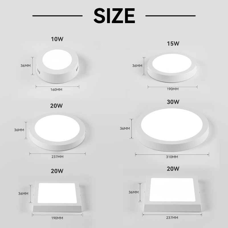 LED Ceiling Light Pin Lamp Ultrathin Surface Mounted Downlights 10W 15W ...