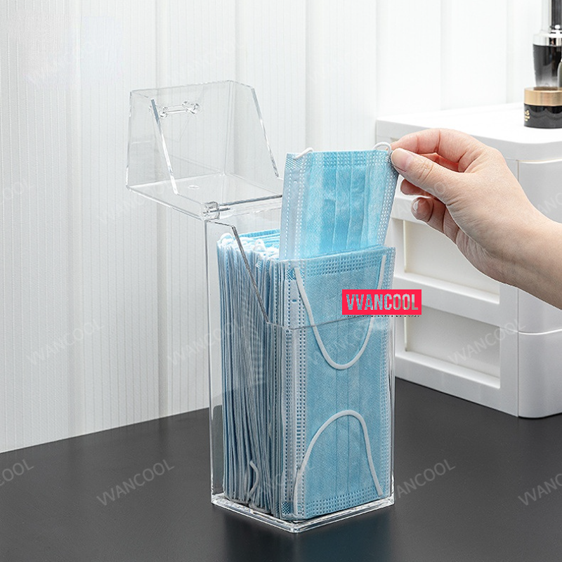 VVANCOOL Transparent Clear Disposable Mask Storage Holder Dispenser Box ...