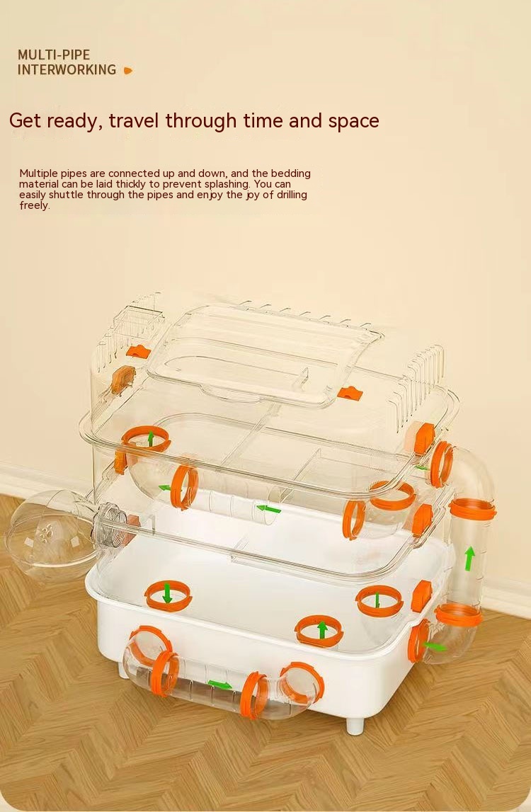 View of Hamster Cage Full Set Heightened Extra Large Hamster Breeding Box ...