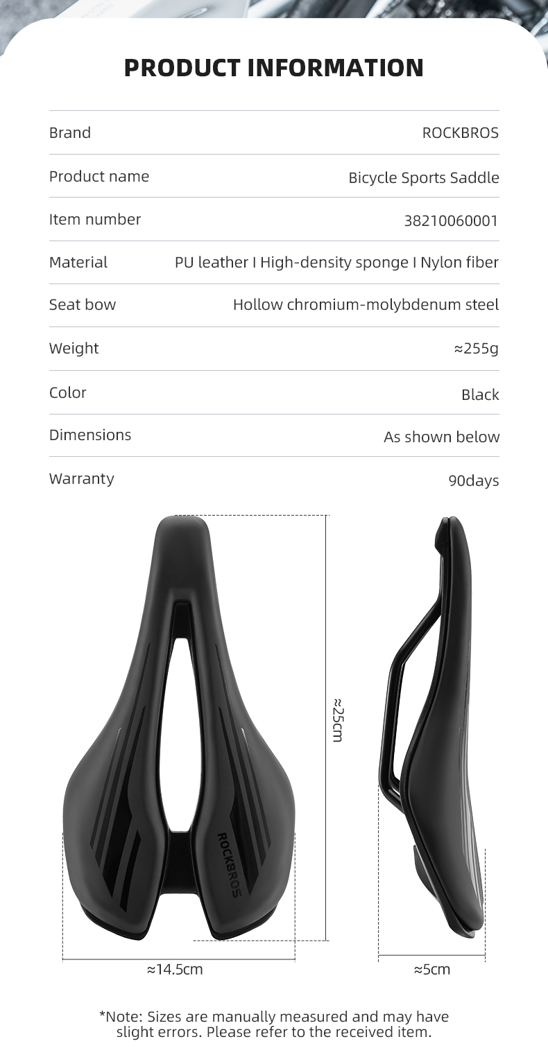 Selle De Vélo Imperméable Et Respirante Avec Mousse à Mémoire De Forme, Pour VTT Et Ville, 265x145x23mm