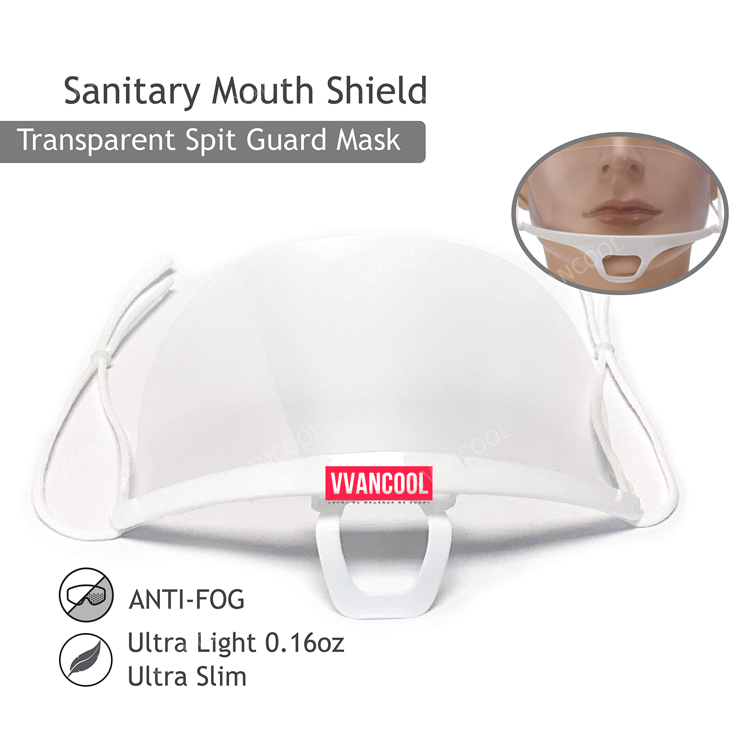 10pcs Transparent Food Service Mask Anti-fog Ultra Light Reusable Face ...