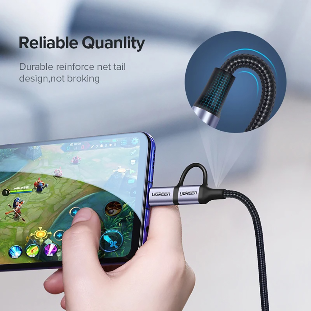 Ugreen 2 in 1 Fast Micro USB Cable USB-C Charging Data Cable Moble ...