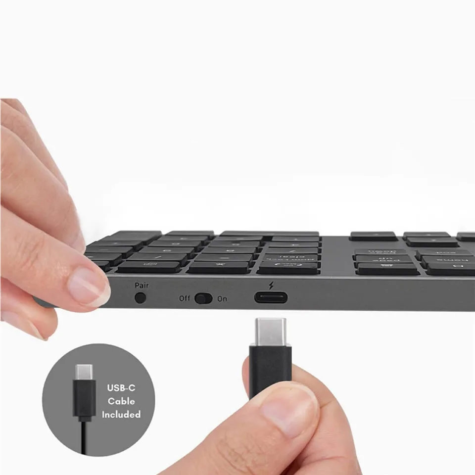 2.4G Bluetooth Number Pad Ultra-thin Wireless Numpad USB Rechargeable ...