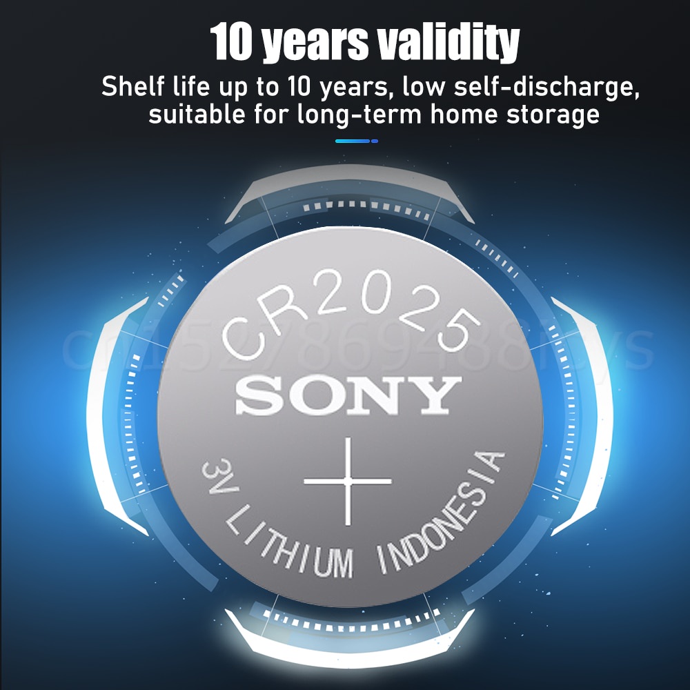 Sony CR2025 2025 3V Lithium Battery Button Coin Cell For Car Key Remote ...