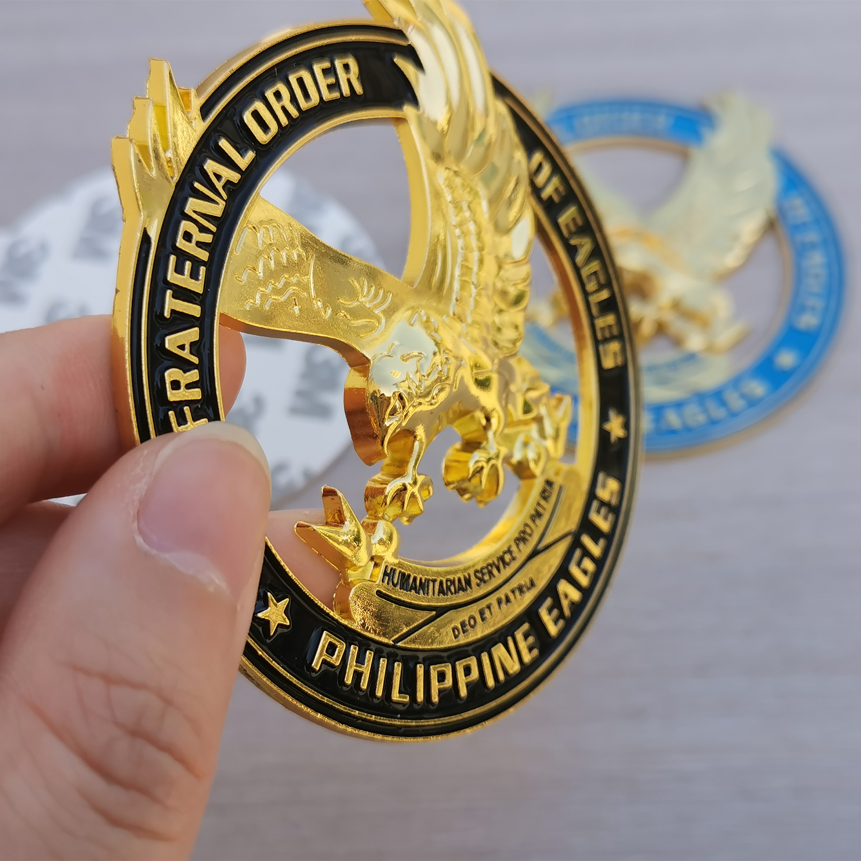 Stainless Steel Eagles Emblem Car Sticker KUYA ATE TFOE-PE Waterproof ...