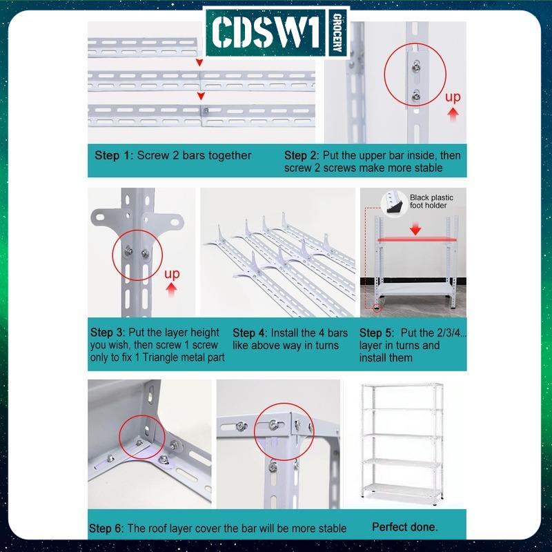CCHSJ All Metal Rack Angle Steel Rack Adjust Height Big Goods Shelves ...