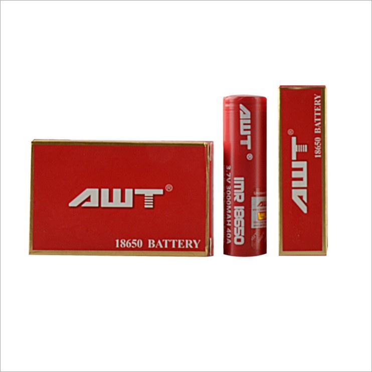 AWT 18650 Red 3000mAh Battery High Firing3.7V Size 40A | Shopee Philippines