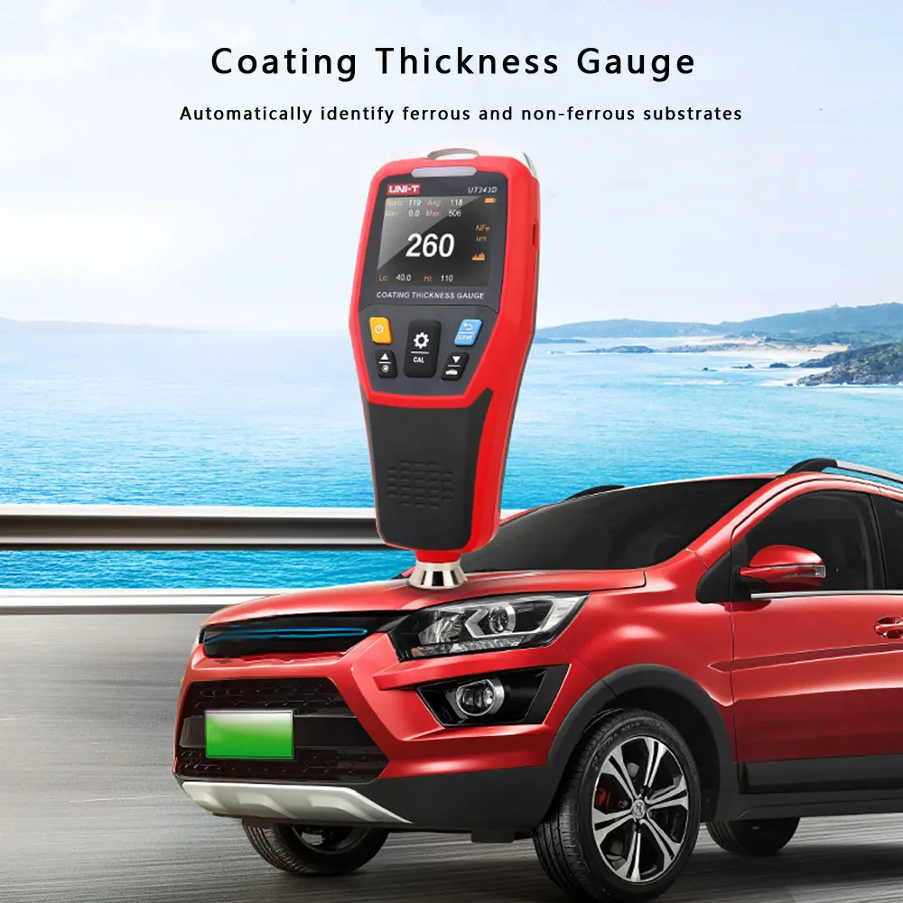 UNI-T UT343A UT343D Car Paint Coating Thickness Gauge Digital Meter FE ...