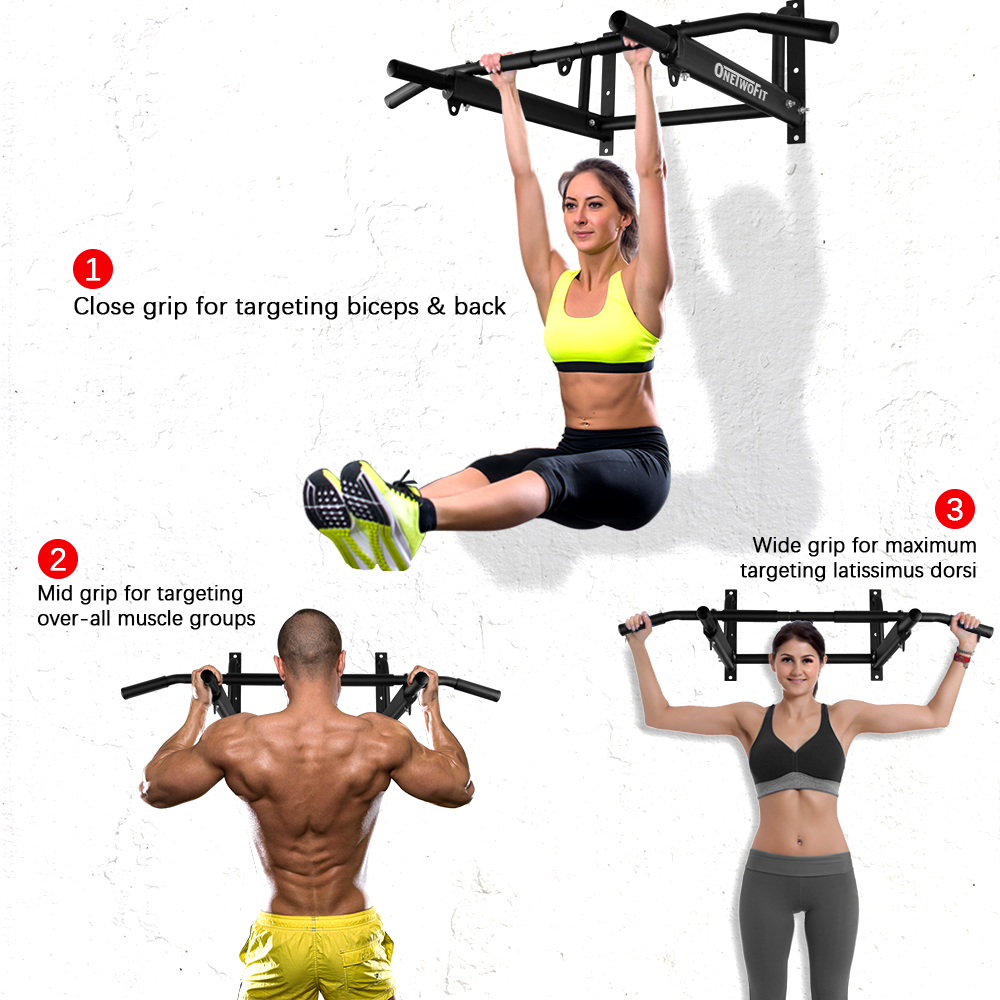 Pull Ups ONETWOFIT Wall Mounted Pull Up Bar With More Stable
