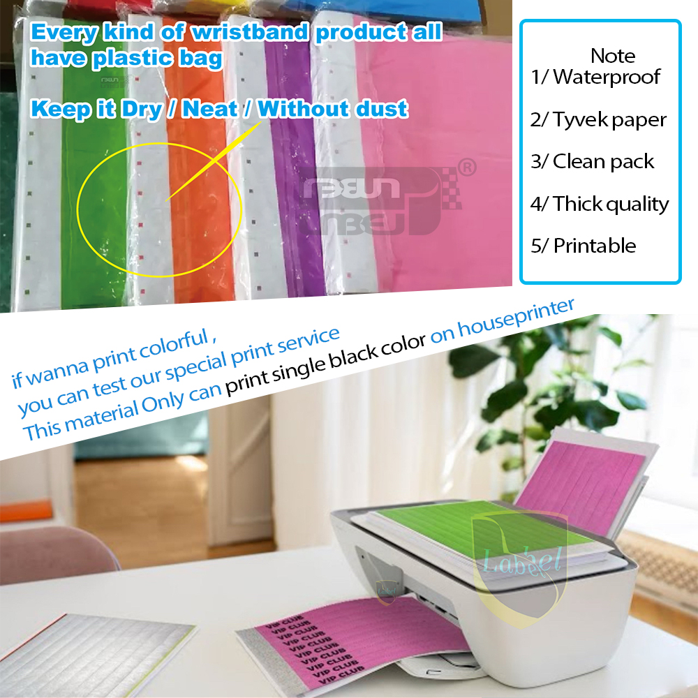 100pcs events wristband tyvek paper disposable wrist band tag party ...