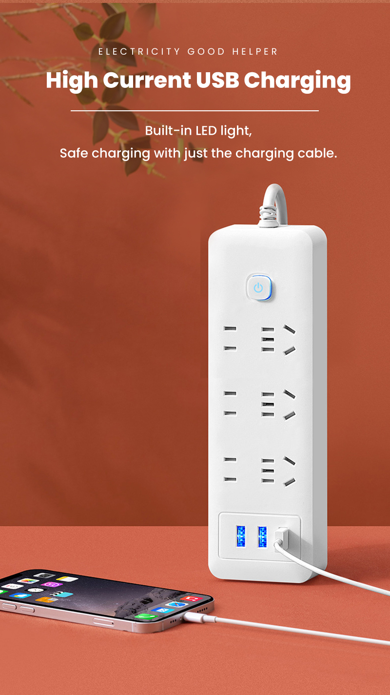 ASIAN Extension Outlet Socket Plug With Switch USB Cable Power Supply ...