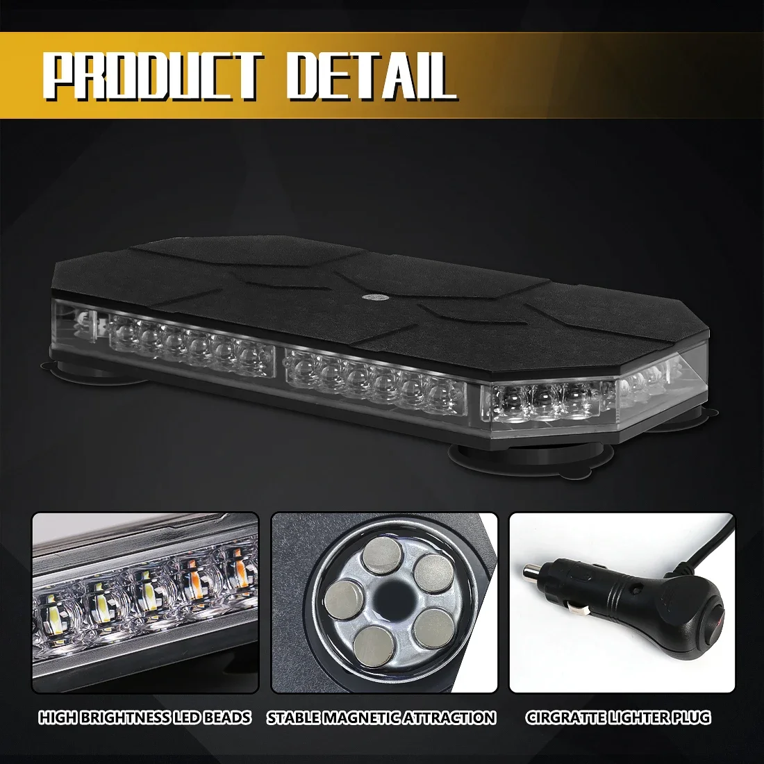 42 LED Car Roof Top Strobe Lights Emergency Warning Safety Beacon ...