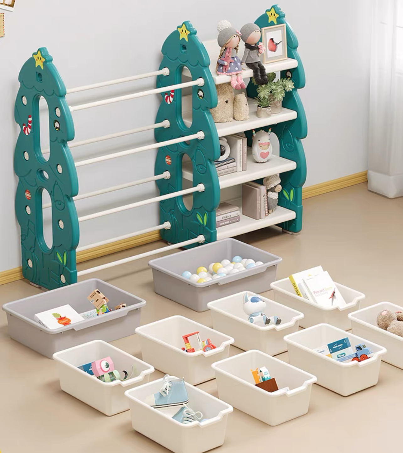 FUNC Toy Organizer Storage Rack Book Shelf Kids Toy Organizer Storage ...