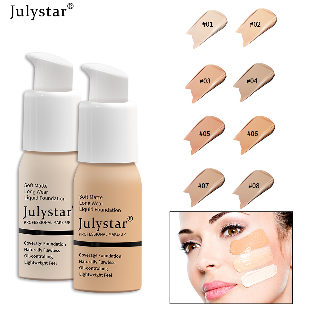 Julystar Date Party 30ml Liquid Foundation Flaw Concealer Natural Long ...
