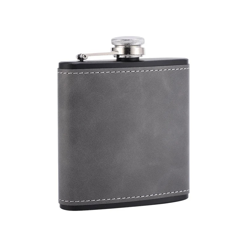 6/8oz Pocket Hip Flask Leather Covered Stainless Steel Flask for ...