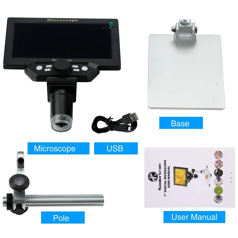 【24-hour shipping】1200X 1600X 9inch LCD Digital Electron Microscope For ...