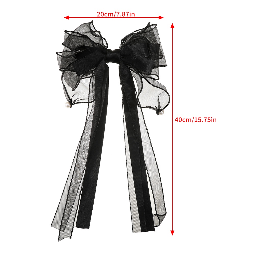 Mesh Big Bow Ribbon Hair Clip Fashion Sweet Hair Clip Ponytail Spring ...