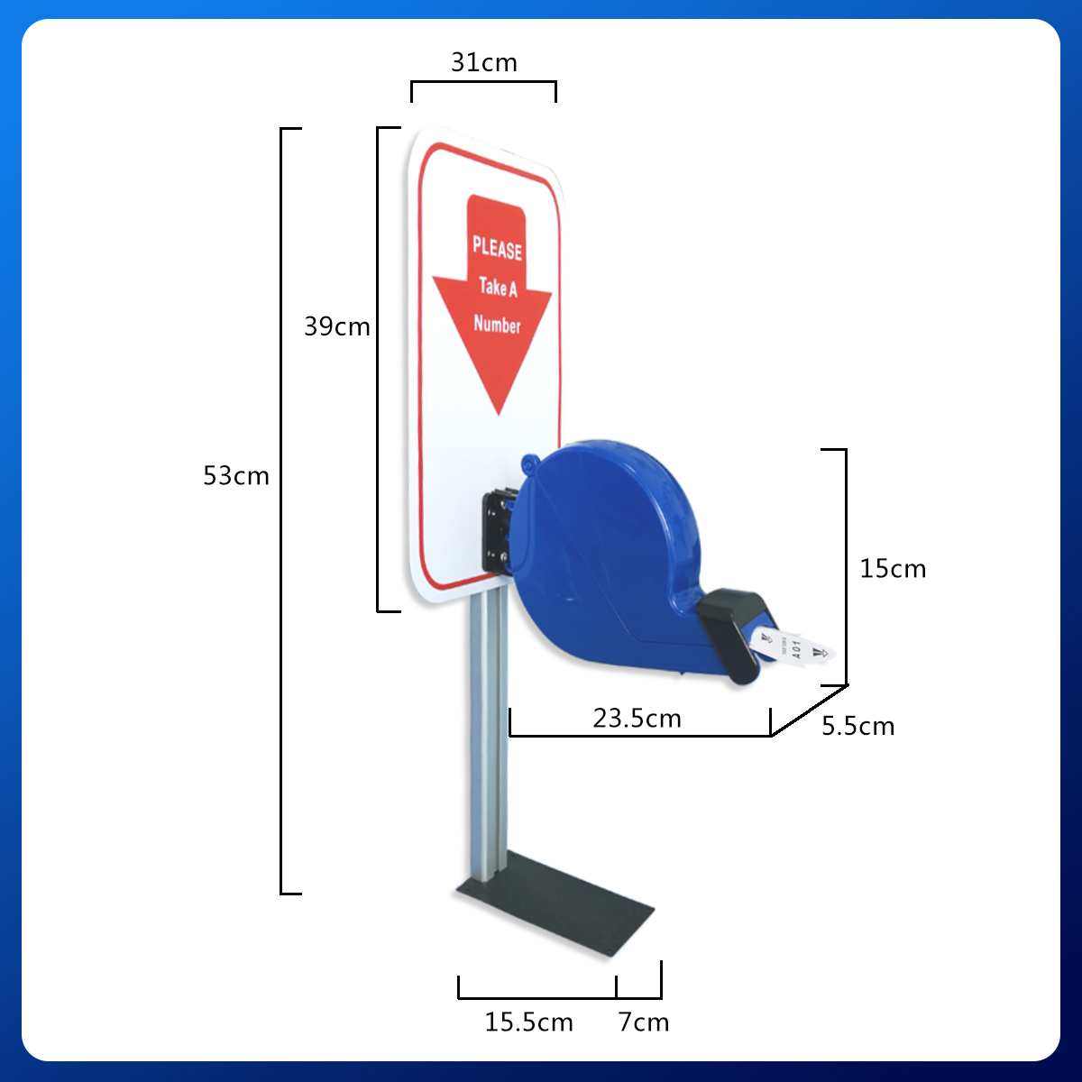 Queue Ticket Dispenser Machine with Counter Stand and 1 Queue Roll ...