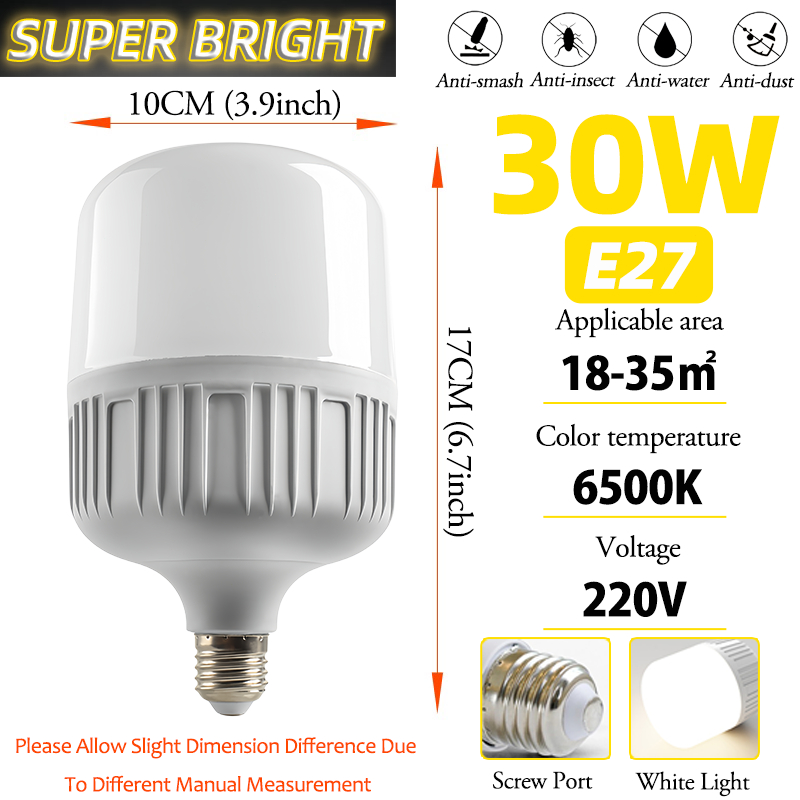 E27 LED BULB High brightness lighting LED Daylight 5W 10W 20W 30W 40W ...