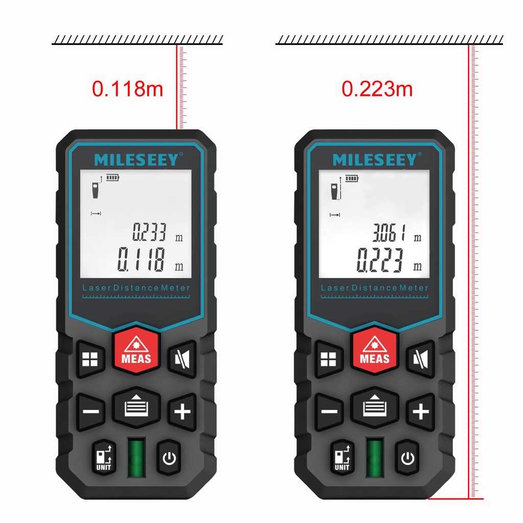 ★Mileseey★ Digital Laser Rangefinder 100M Laser Measurement LCD ...