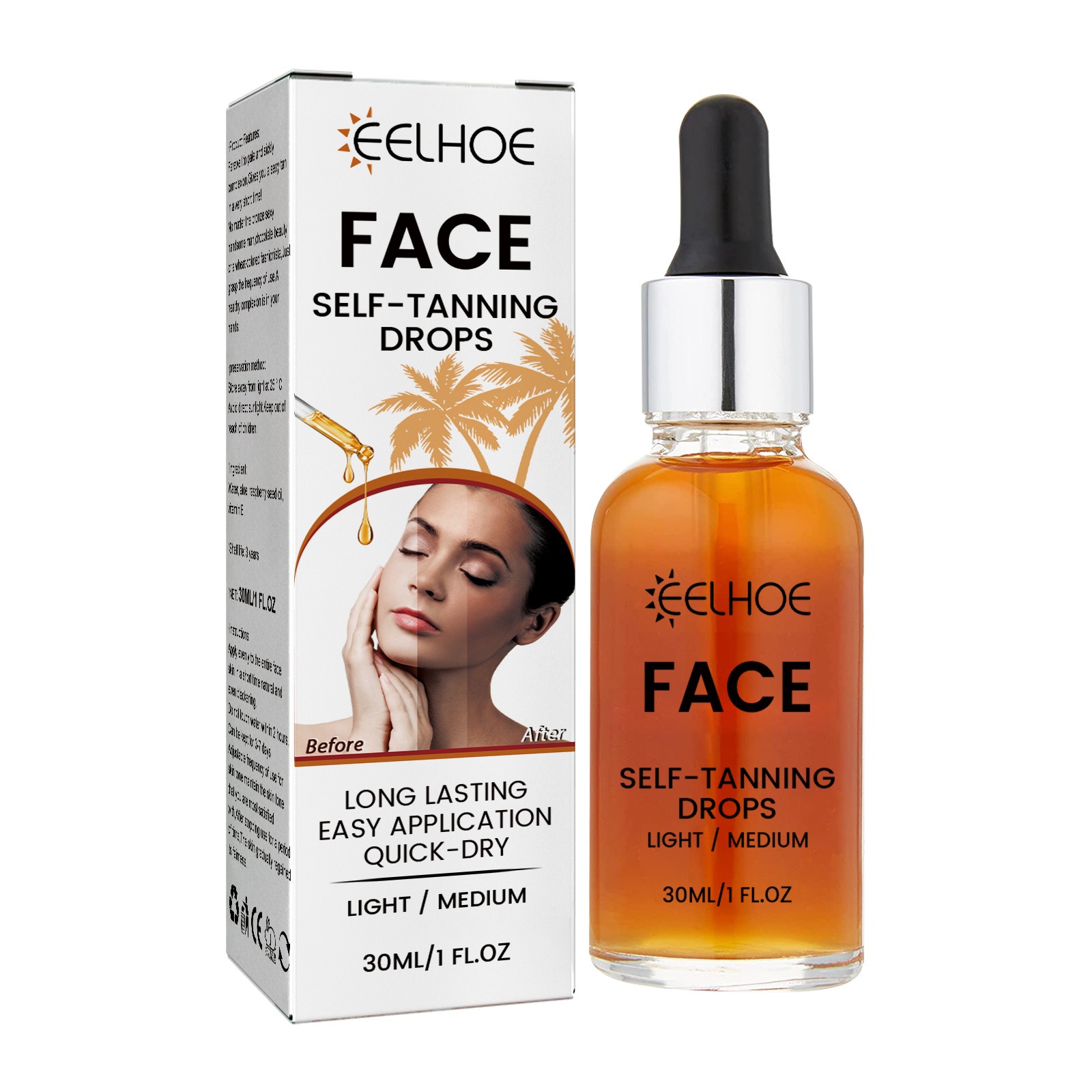 EELHOE Face Self-Tanning Oil Avoid The Sun Tanning Oil Indoor Sunless ...