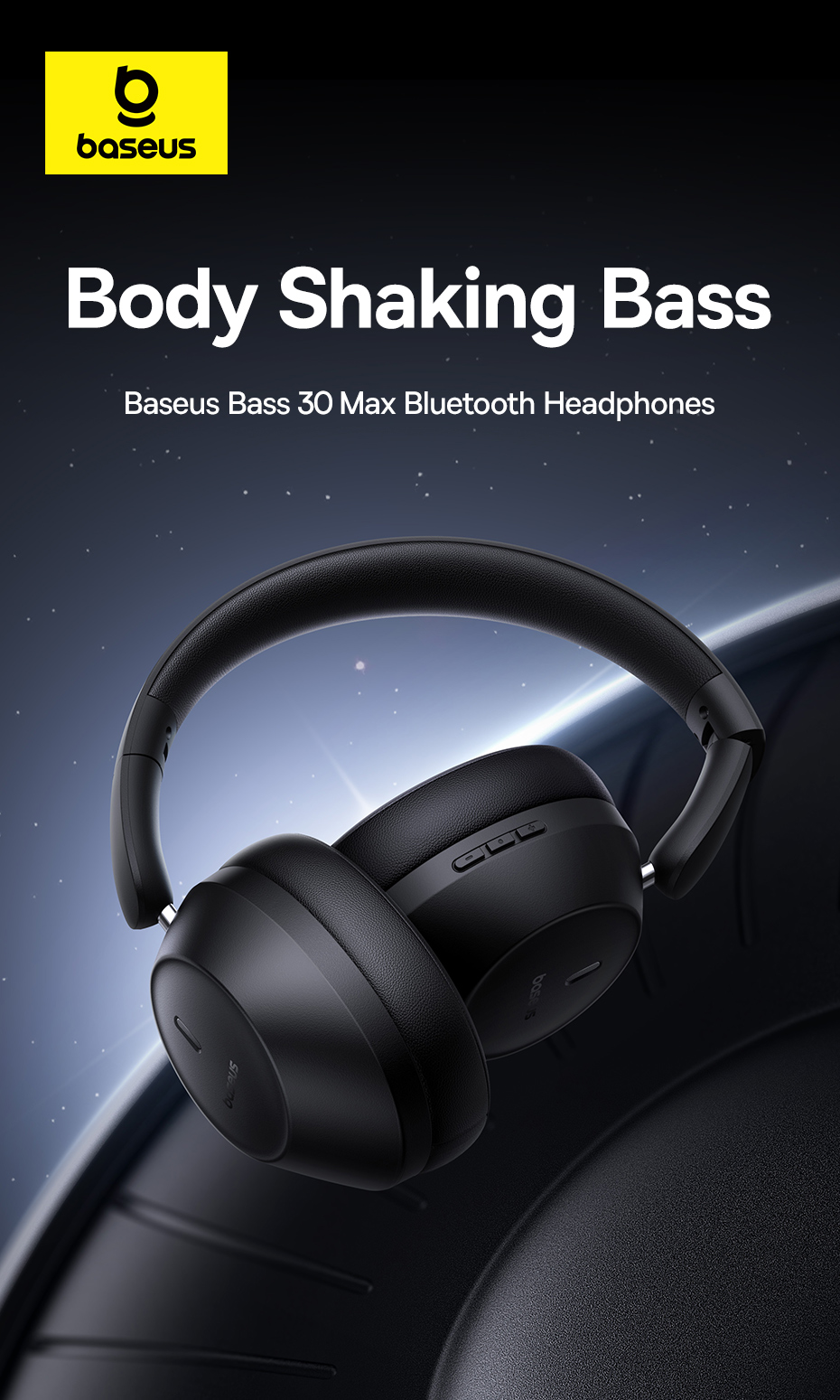 Baseus Bass 30 Max Wireless Headphone Bluetooth V5.3 Connectivity ...