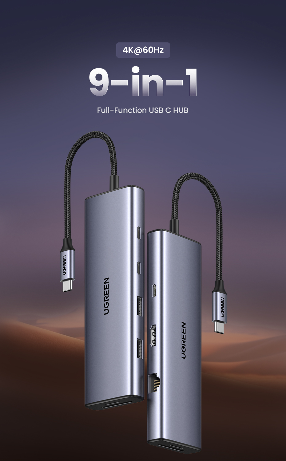 LENTION USB C Hub met 4K@60Hz HDMI, PD
