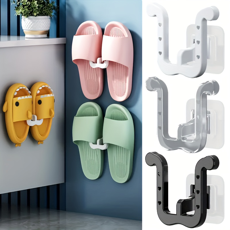 3pcs Wall Mounted Slipper Rack, Multifunctional Shoe Rack, Wall Hanging ...
