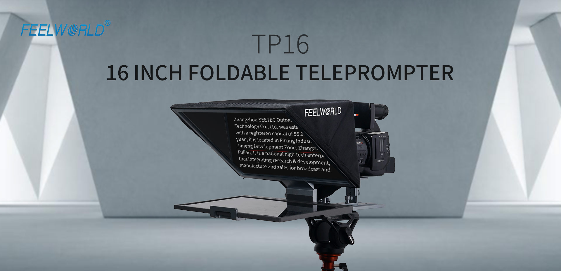 FEELWORLD TP16 16 Inch Folding Teleprompter for Up to 16