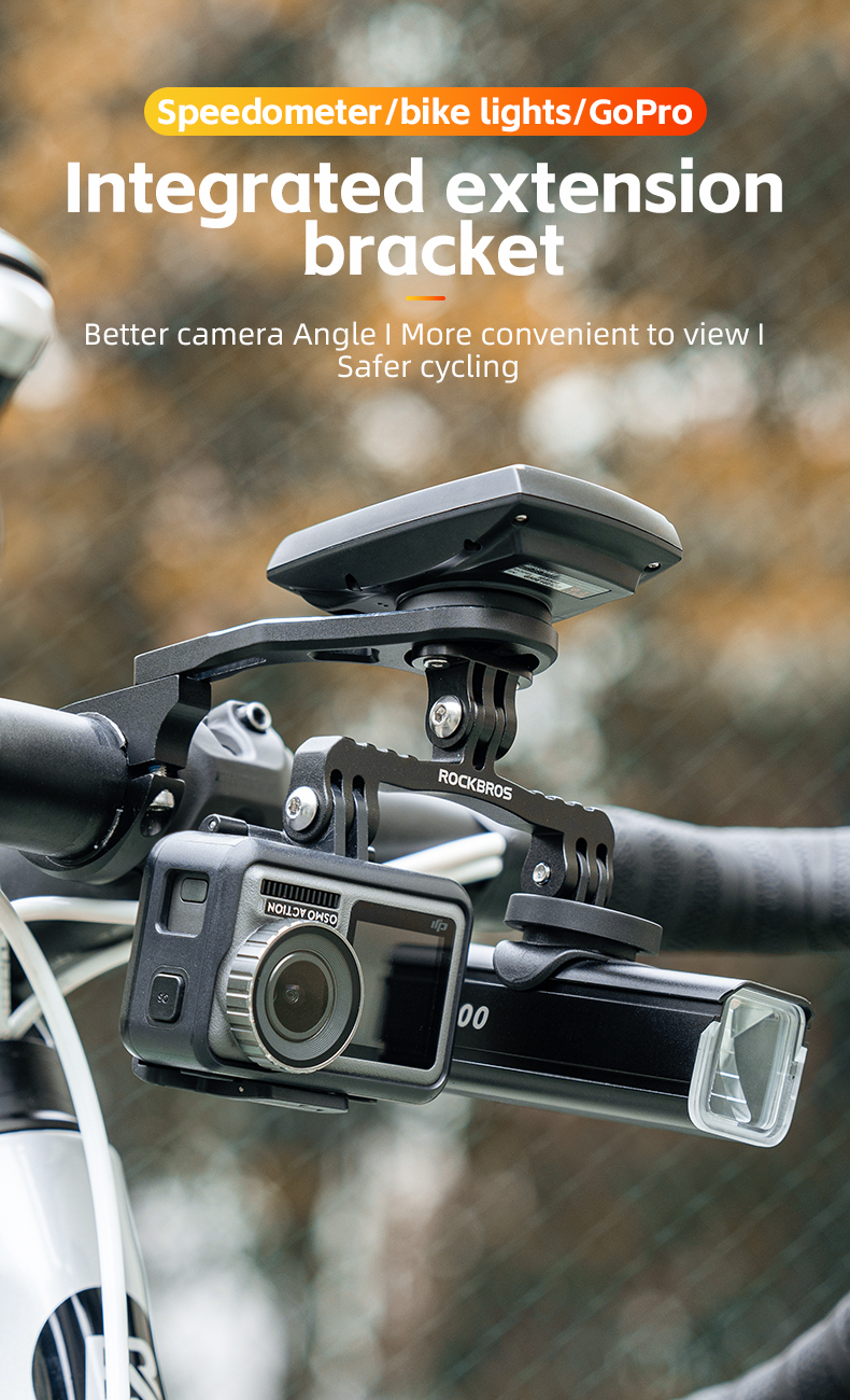 Local Delivery ROCKBROS Bicycle Light Mount Gopro Holder Bike Computer ...
