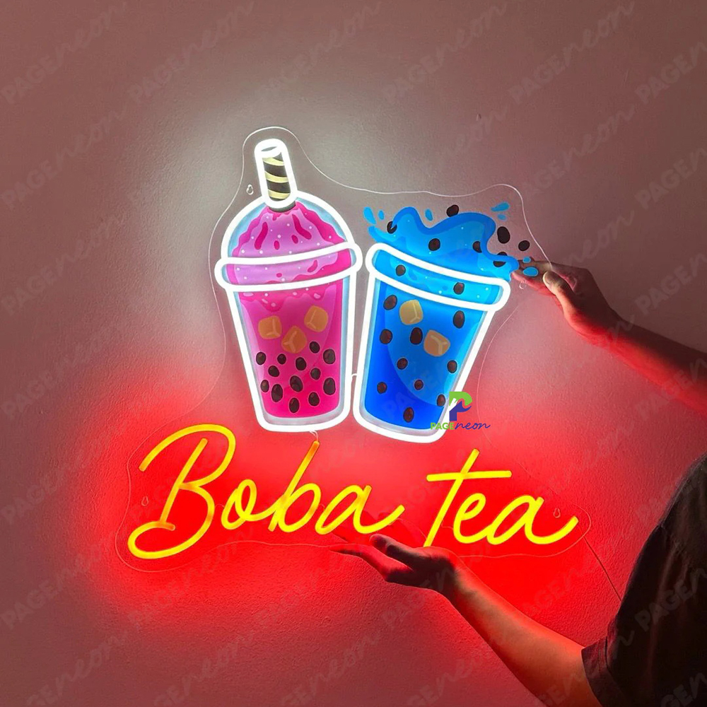 Boba Tea Sign Neon Led Sign Custom Bubble Tea Shop Sign Milk Tea Sign ...
