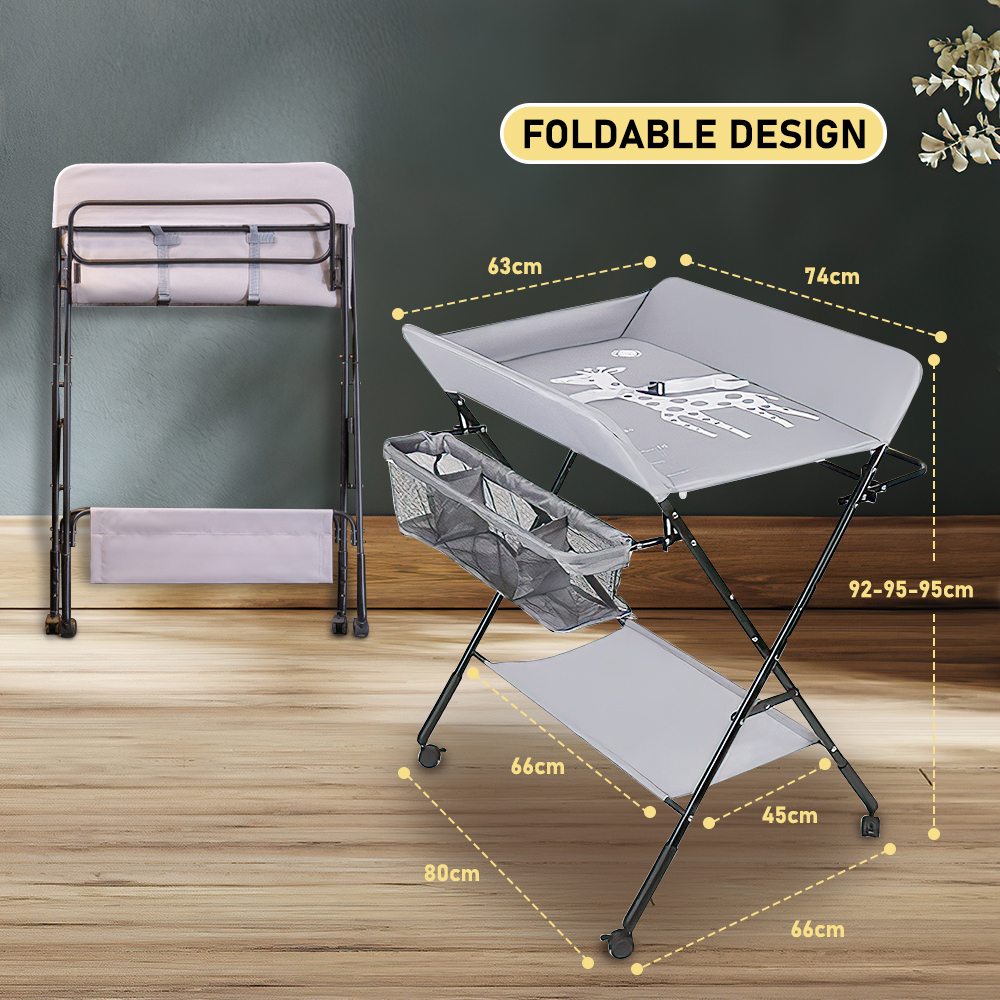 Baby Diapers Changing Table Foldable Multifunctional Newborn Care Table ...