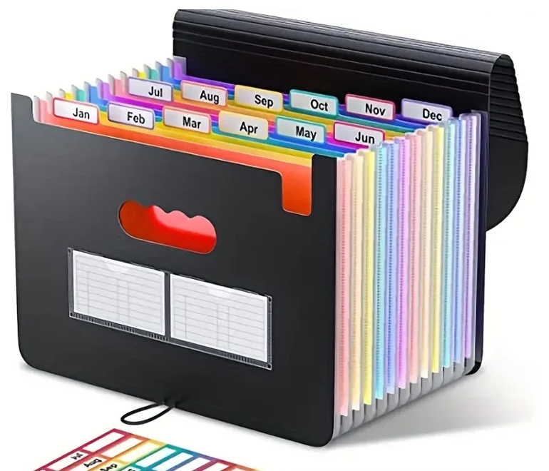 Expanding File Folder 12 Pockets A4 Filing Folder Organizer Large ...