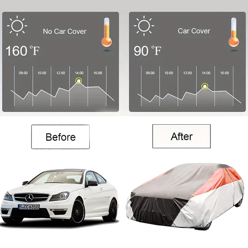 3 Color 100% Waterproof Car Cover All-season Universal Sunscreen UV ...