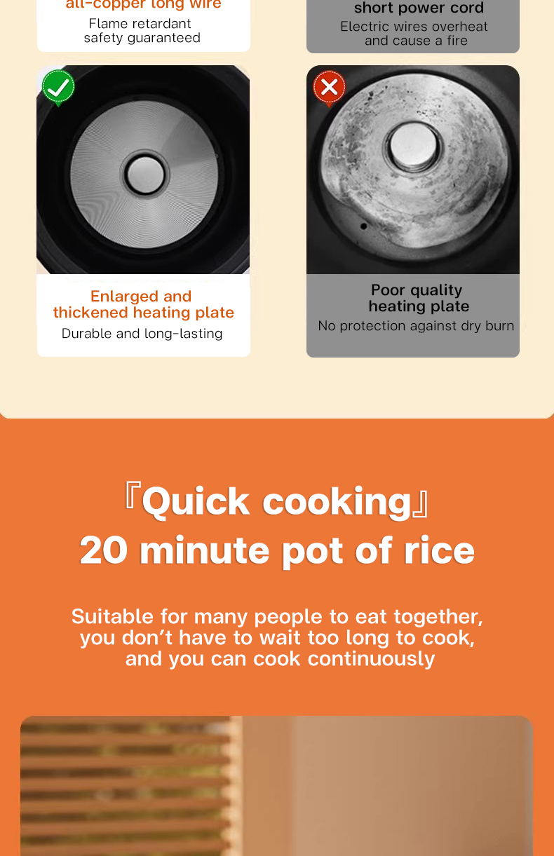 rice cooker small 1.5L/2L/3L rice cooker with steamer mini rice cooker ...