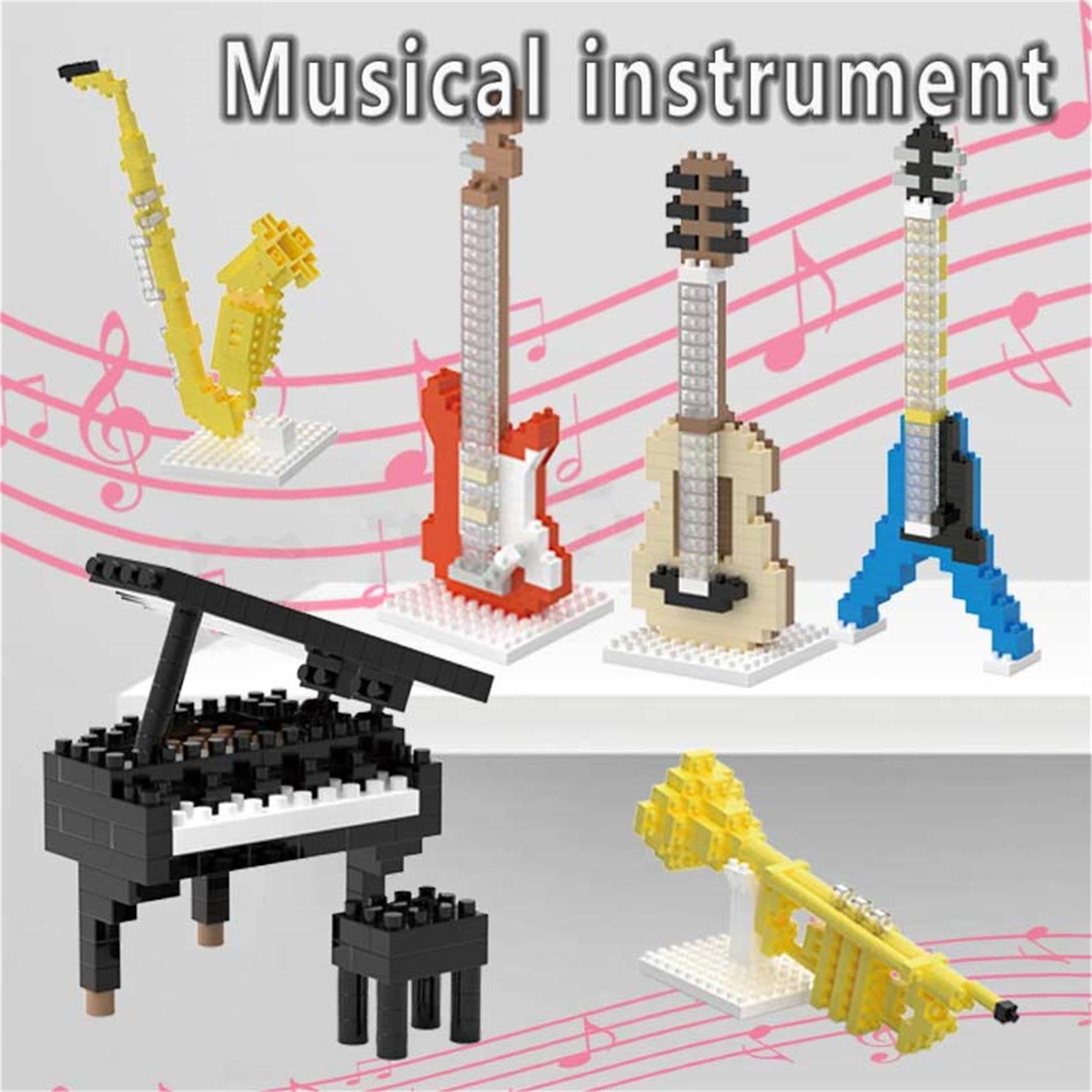 Micro Particle Assembly Piano Guitar Saxophone Western Style Musical ...