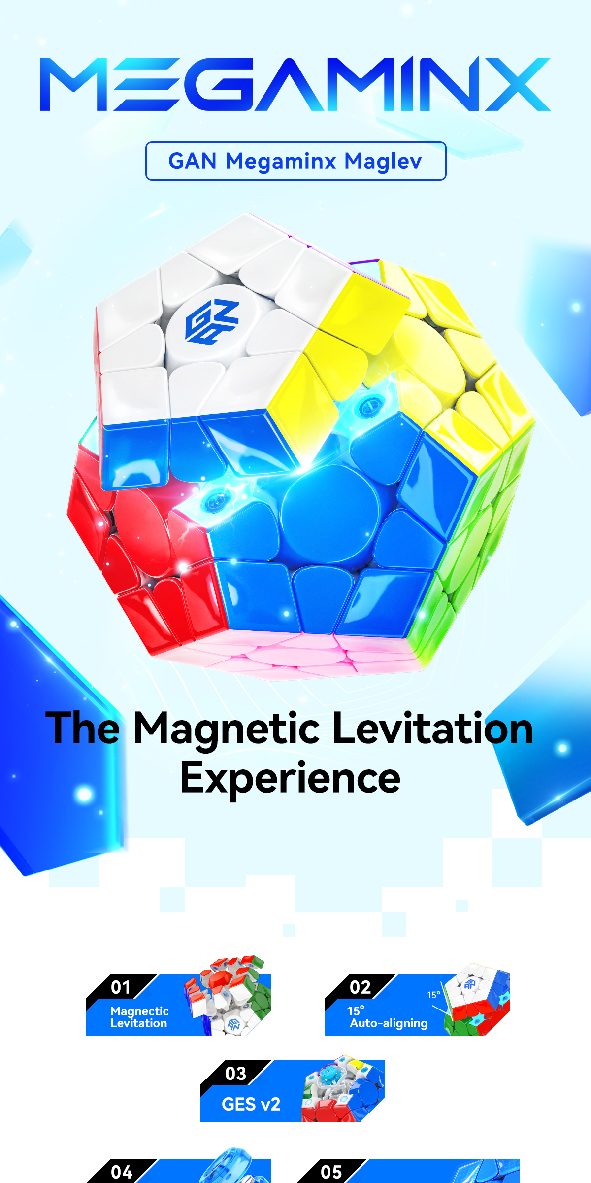 GAN Megaminx Maglev Cube Pentagonal Auto Aligning Magnetic Levitation ...
