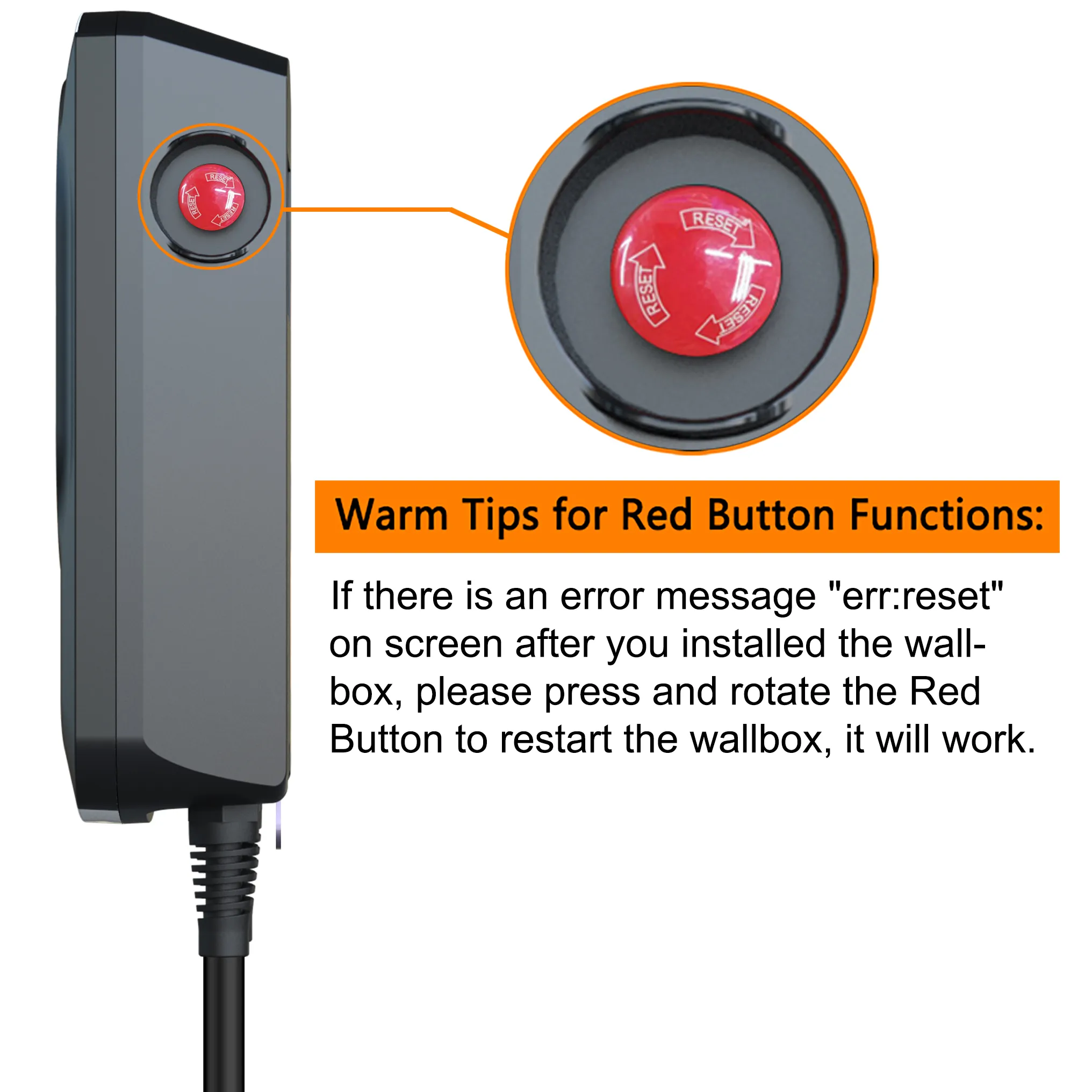 feyree EV Charging Station Type2 Cable 32A 7.6KW Electric Vehicle Car