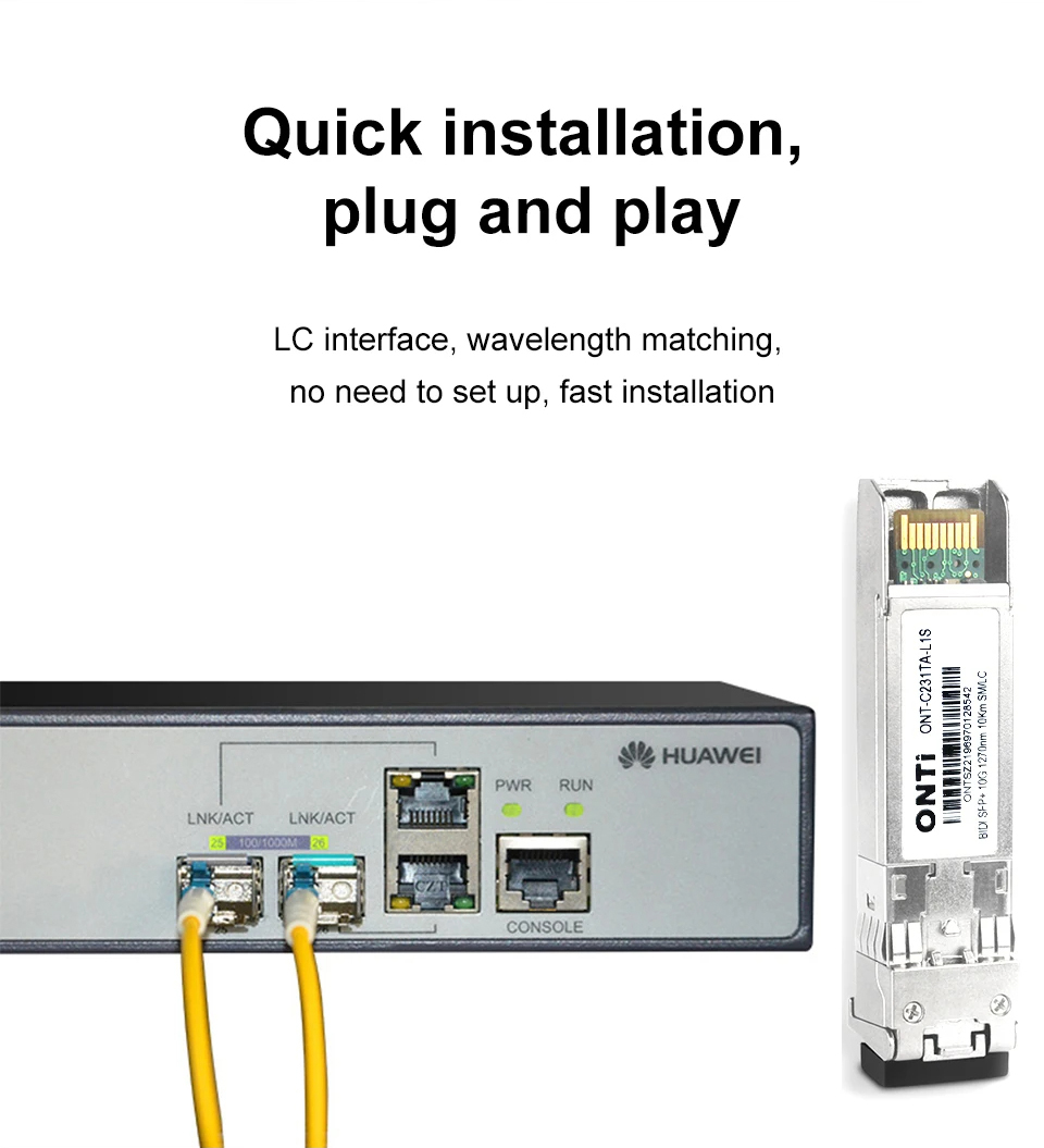 ONTi a Pair SFP+ 10G LC BIDI Singlemode Simplex Fiber 10KM / 20KM