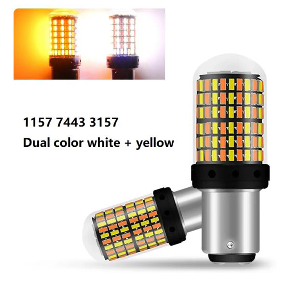 Dual Color T20 LED 7443 W21/5W Bulb 1157 BAY15D P21/5W Led T25 3157 P27 ...