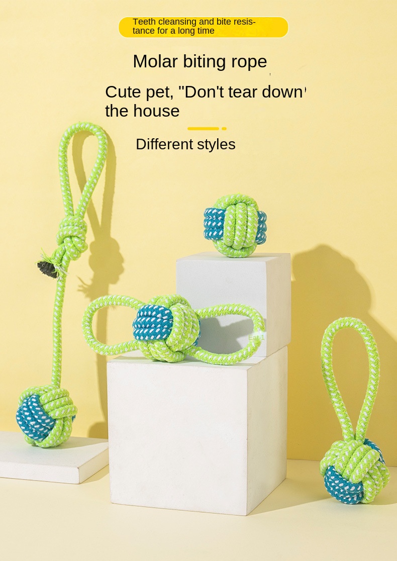 Pet Supplies Dog Cotton Rope Toy Molar Teeth Cleaning Dog Bite Rope ...
