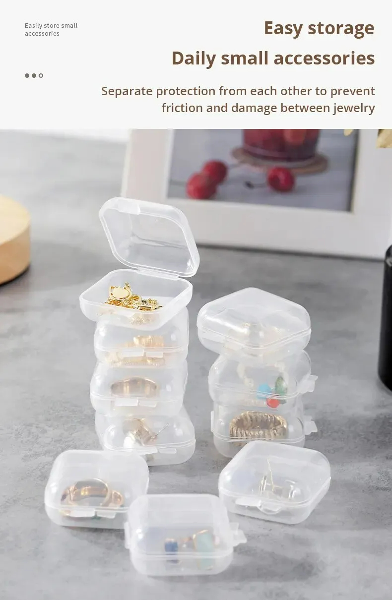 40pcs/set Mini Clear Plastic Storage Box Jewelr y Storage Case ...