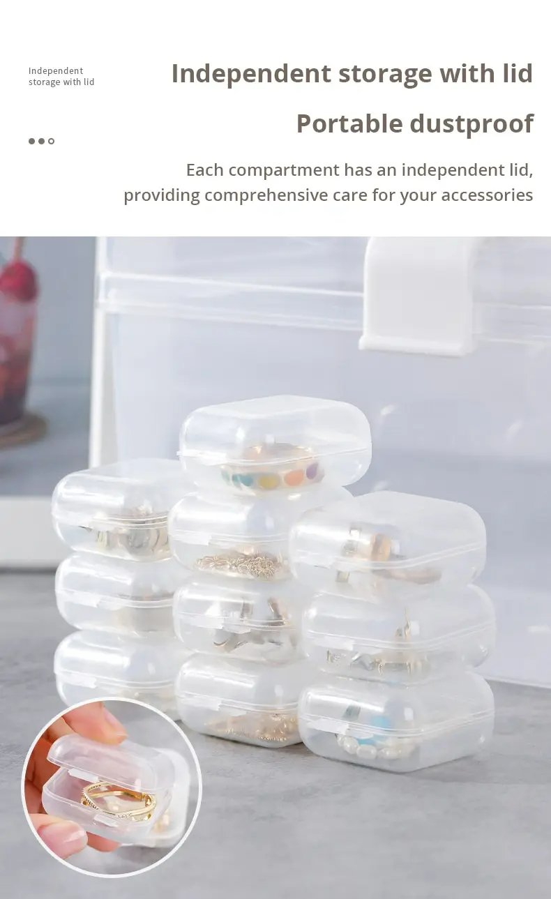 40pcs/set Mini Clear Plastic Storage Box Jewelr y Storage Case ...