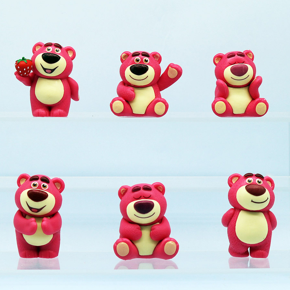 6Pcs/Set 6.5cm Anime Cartoon Toy Story Figure Lotso Strawberry Bear Q ...