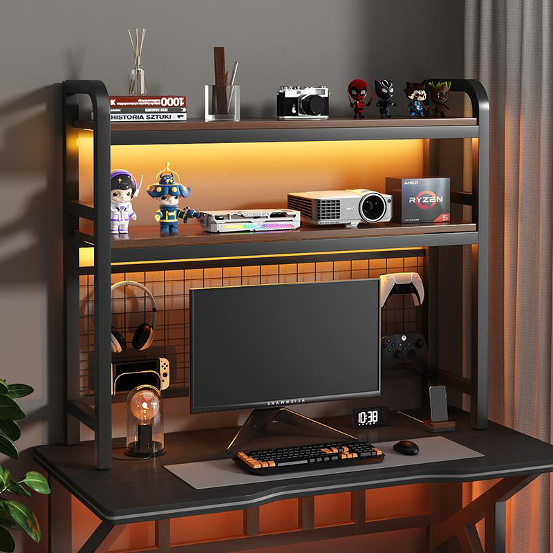 2 Layer Bookcase Wooden Bookshelf Desktop Book Rack Organizer Desk ...