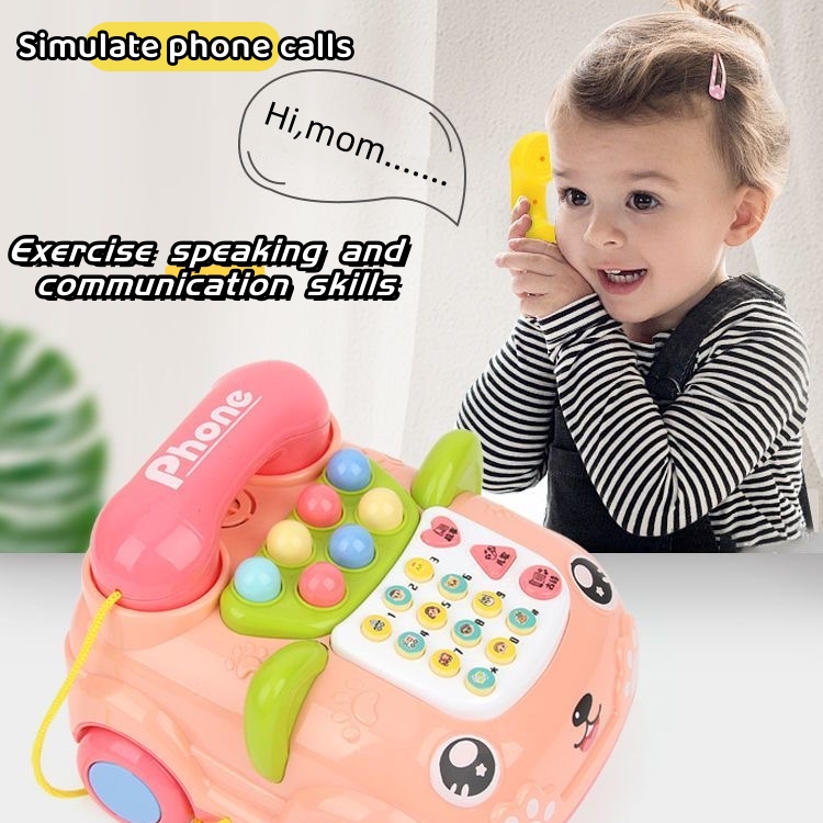 Baby English Music Telephone Toys Infant Early Learning Musical Cartoon ...